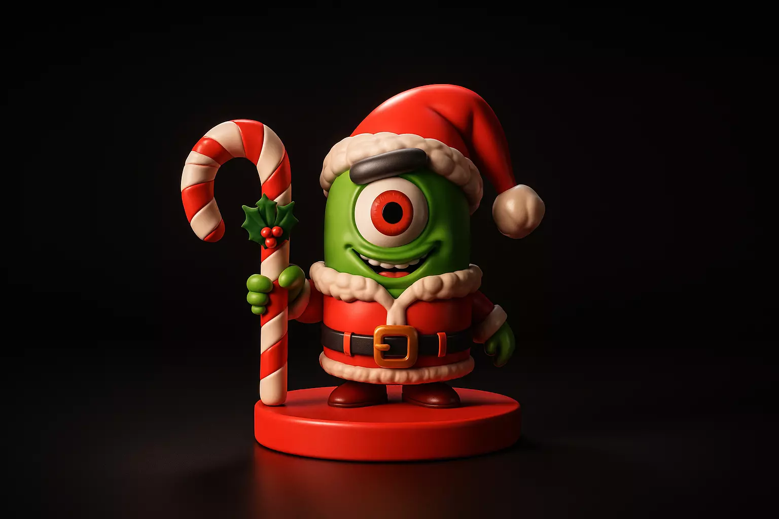 Sheldon Plankton Santa Figurine  Christmas SpongeBob Character   3D print model_0