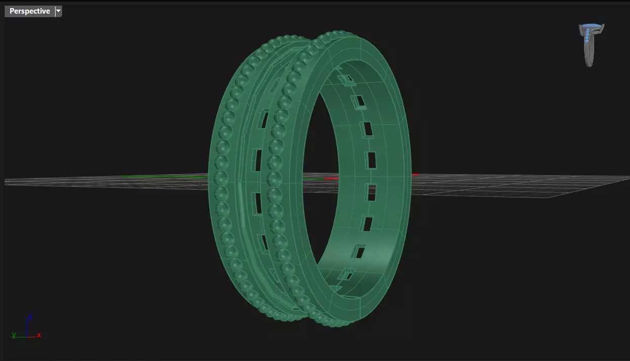 Channel Set Baguette Straight eternity ring w bead N5 162CT EU54 3D print model_9