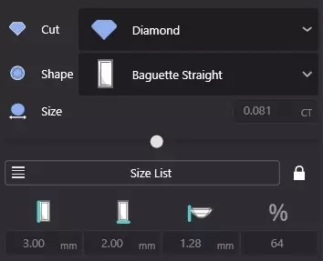 Channel Set Baguette Straight eternity ring w bead N5 162CT EU54 3D print model_12
