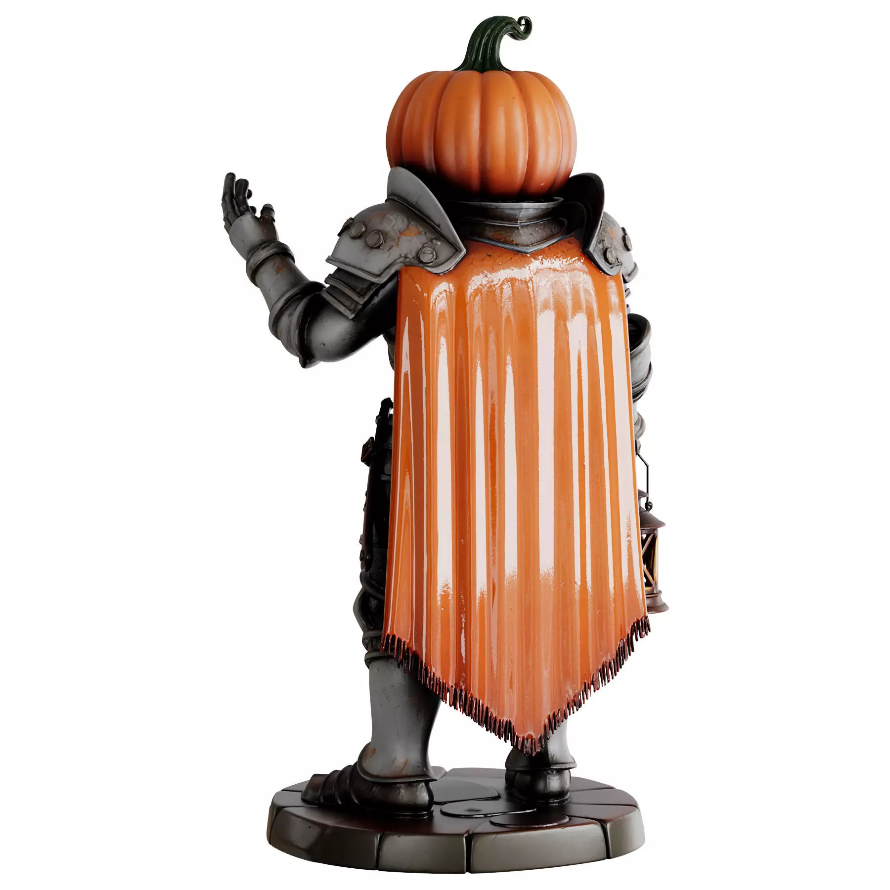 Halloween Pumpkin Guardian 3d print and game ready 3D model_3