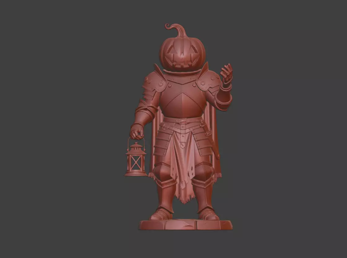 Halloween Pumpkin Guardian 3d print and game ready 3D model_5