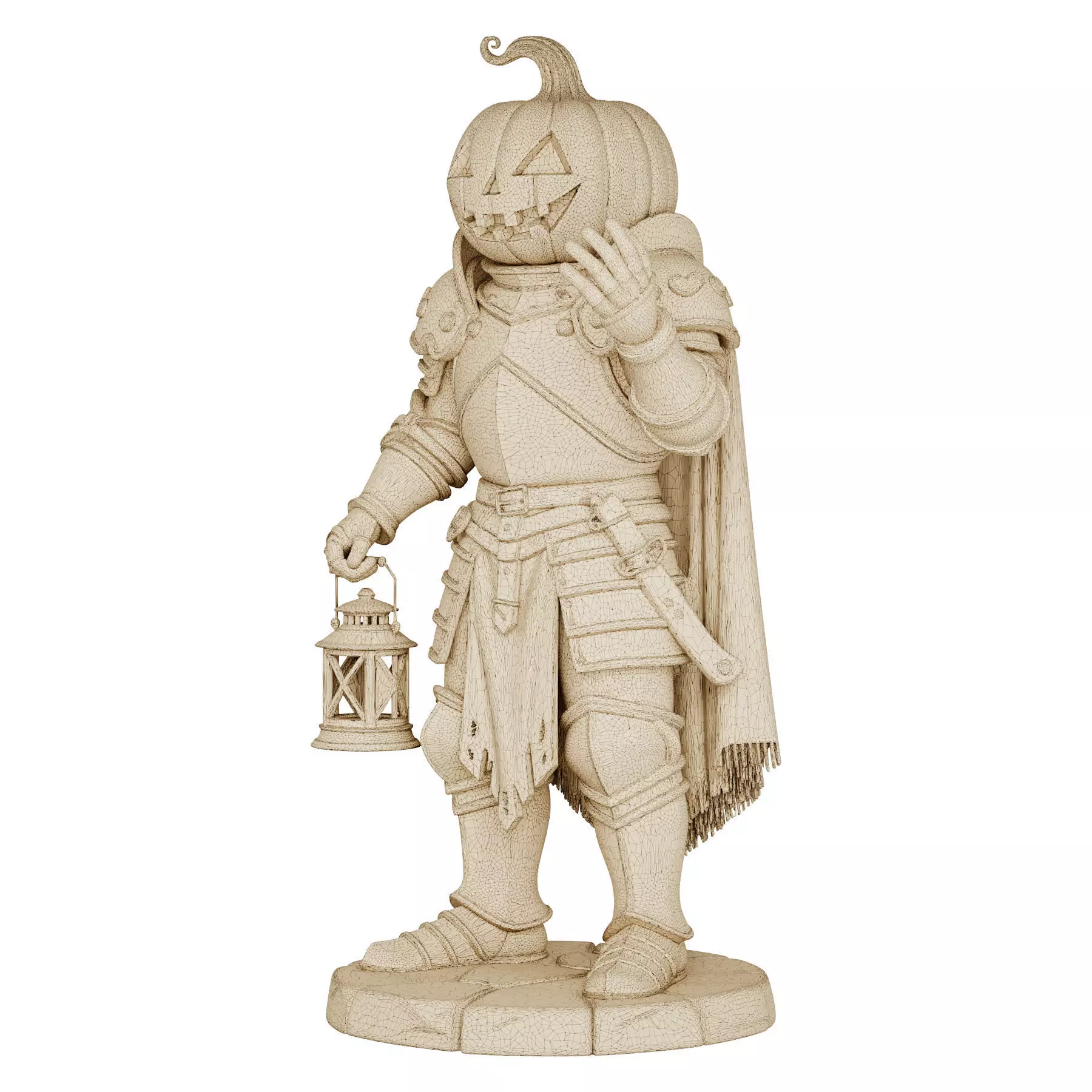 Halloween Pumpkin Guardian 3d print and game ready 3D model_6