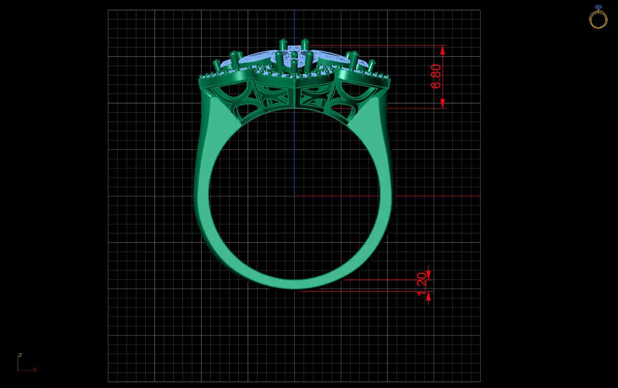 Royal Clover Bloom Ring 3D print model_0