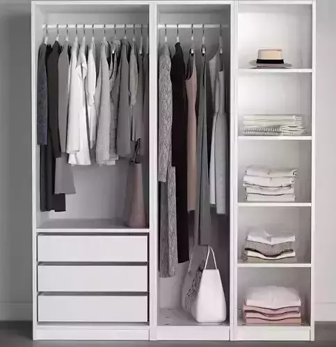 wardrobe ikea with drawers 3D model