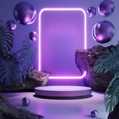 3d Neon Purple Mockup Scene