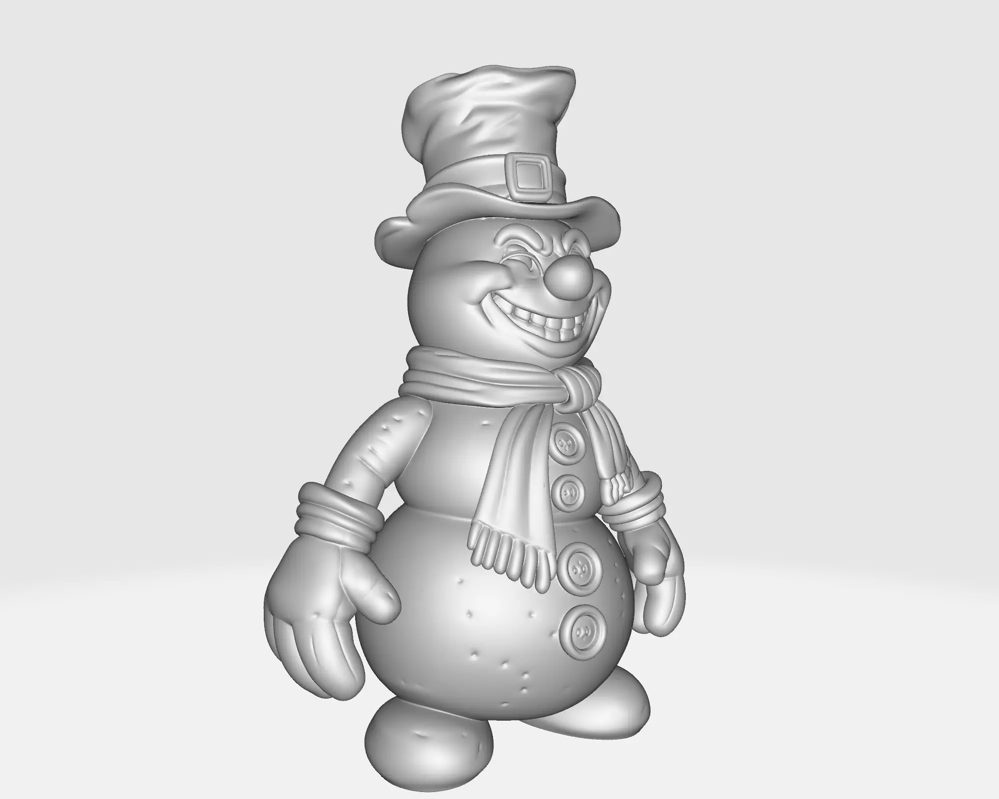 Cheerful Snowman Figurine Winter Decoration Christmas 3D print model_2