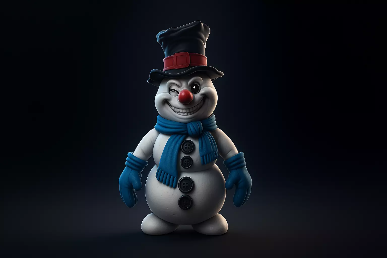 Cheerful Snowman Figurine Winter Decoration Christmas 3D print model_0