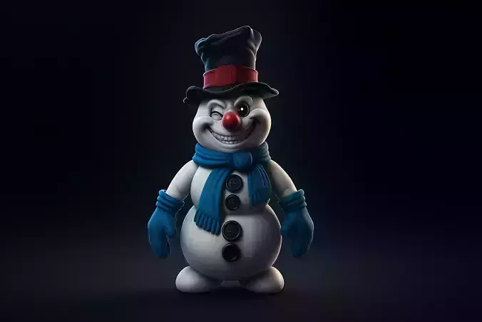 Cheerful Snowman Figurine Winter Decoration Christmas 3D print model Cheerful Snowman Figurine Winter Decoration Christmas 3D print model
