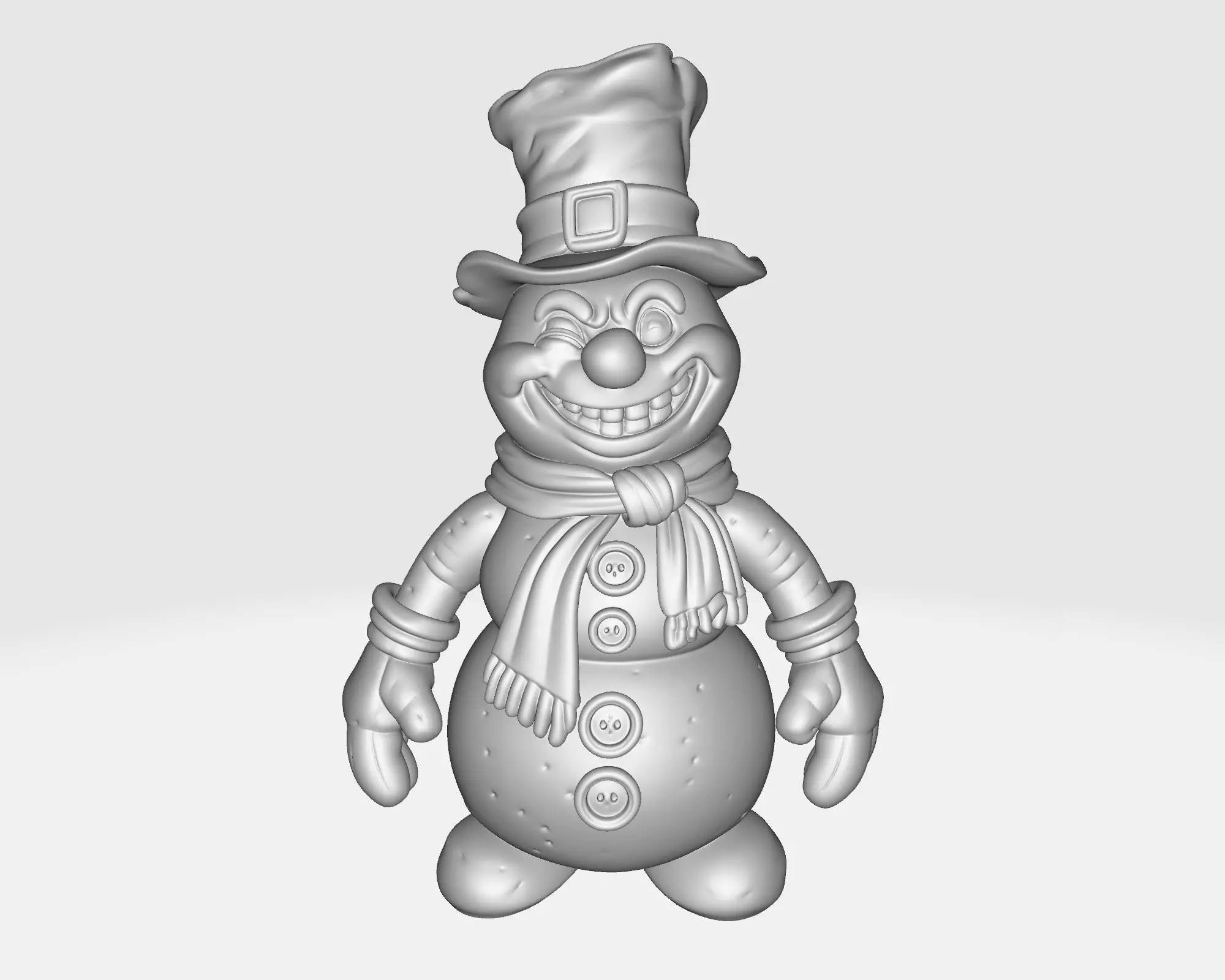 Cheerful Snowman Figurine Winter Decoration Christmas 3D print model_1