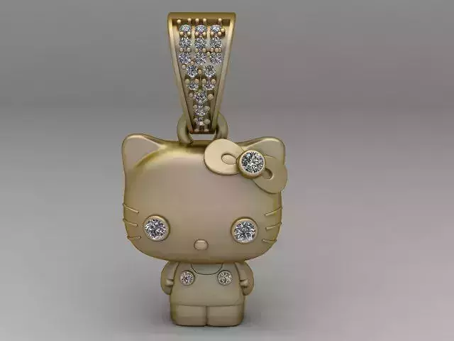 Cute Girl Cat Pendant 3D Printable Model