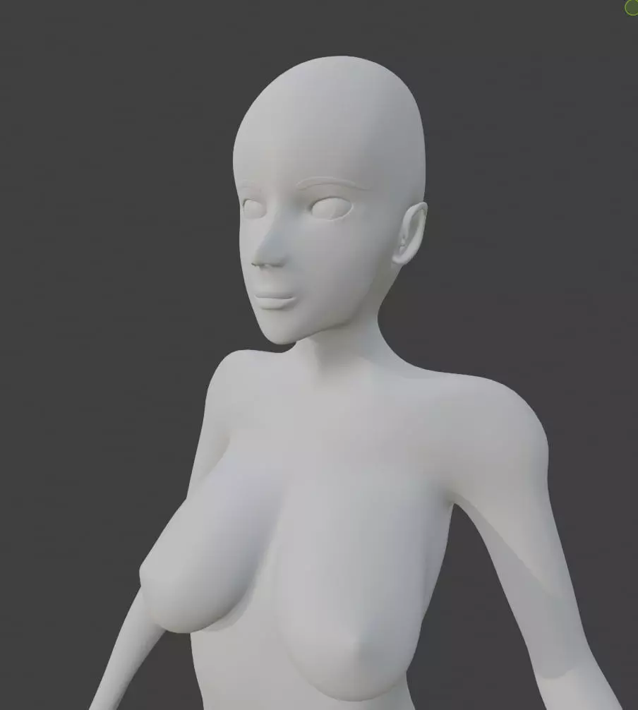 Stylized Female Base Mesh for Character Creation 3D model_0