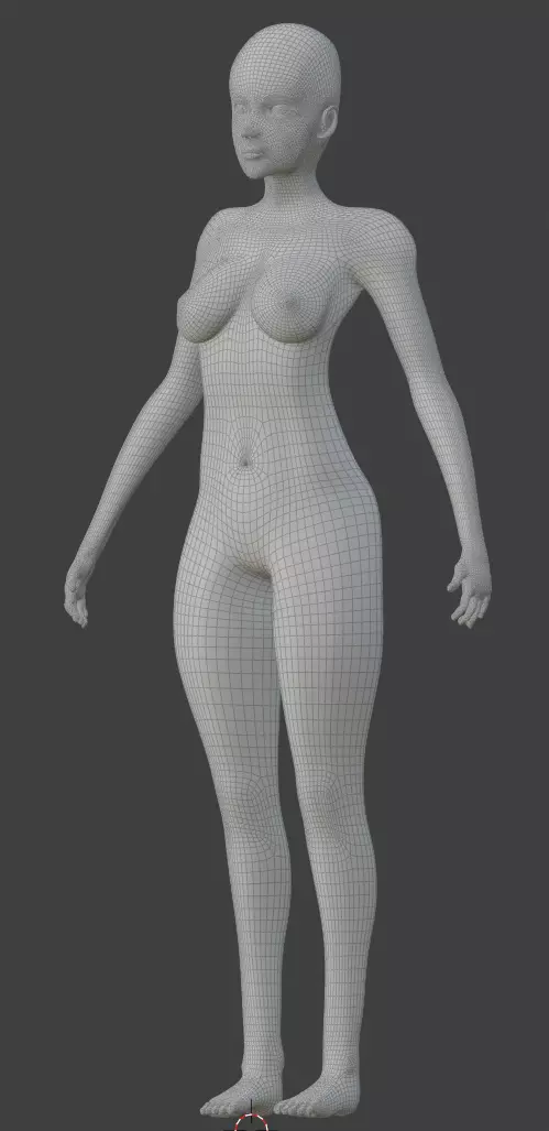 Stylized Female Base Mesh for Character Creation 3D model_2