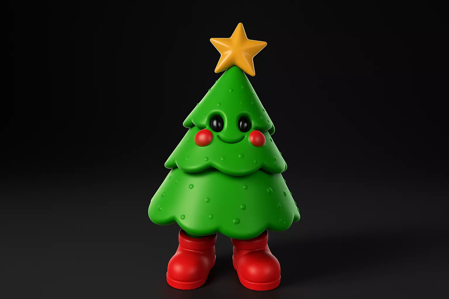 Cute Christmas Tree Character Figurine Festive Holiday 3D print model_0