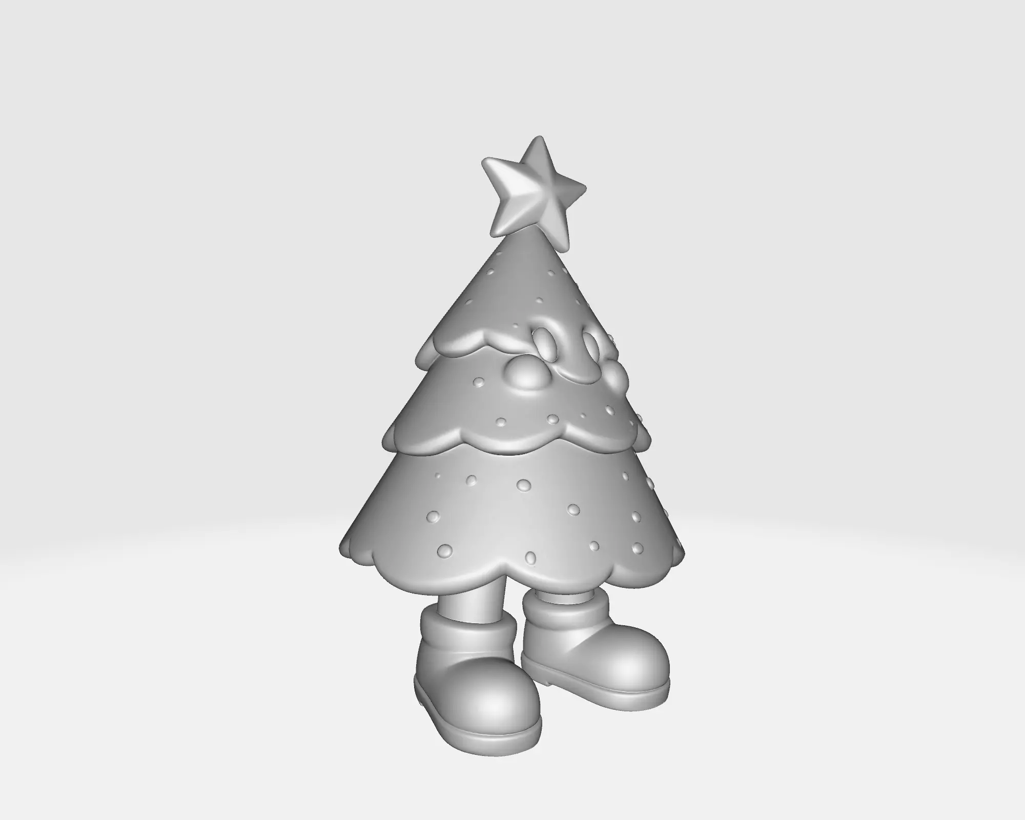 Cute Christmas Tree Character Figurine Festive Holiday 3D print model_3