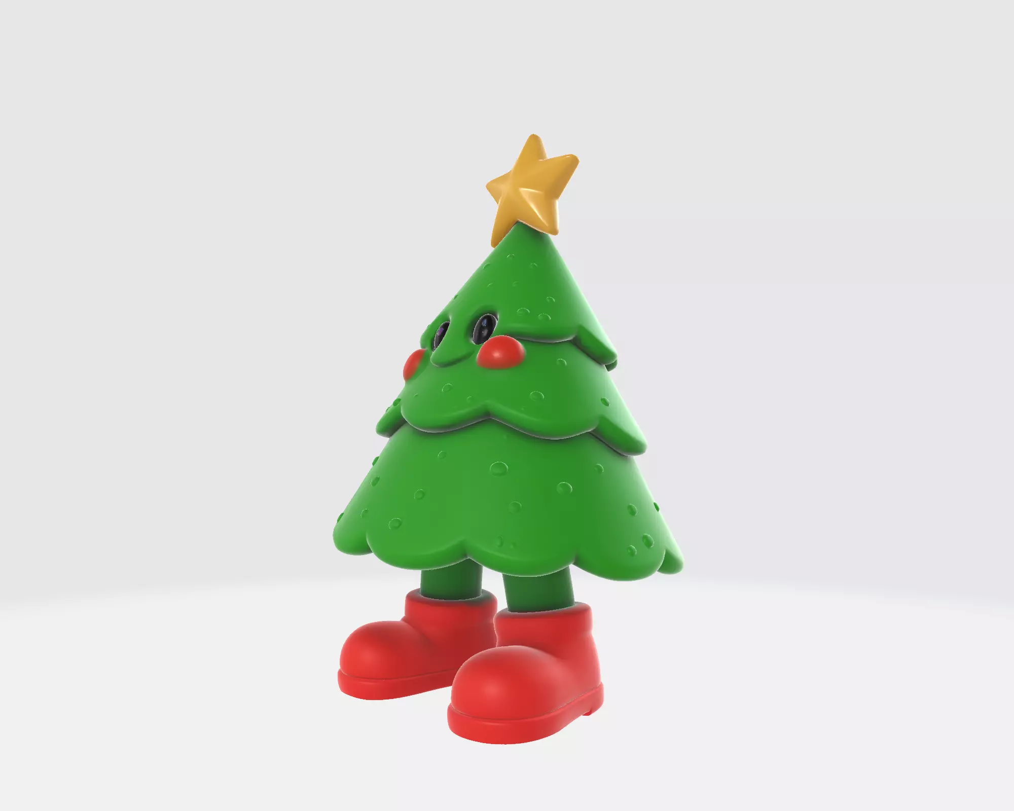 Cute Christmas Tree Character Figurine Festive Holiday 3D print model_6
