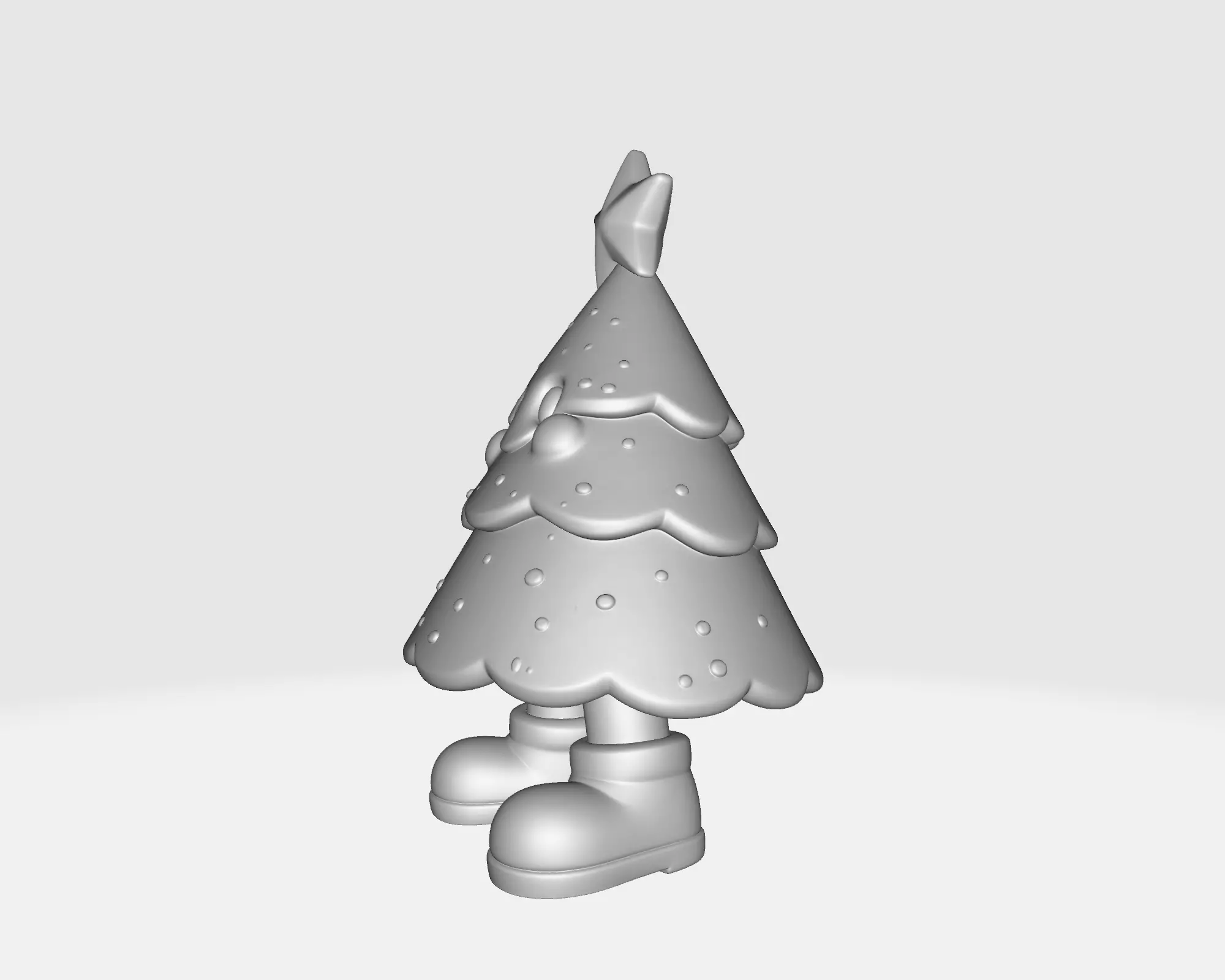 Cute Christmas Tree Character Figurine Festive Holiday 3D print model_2