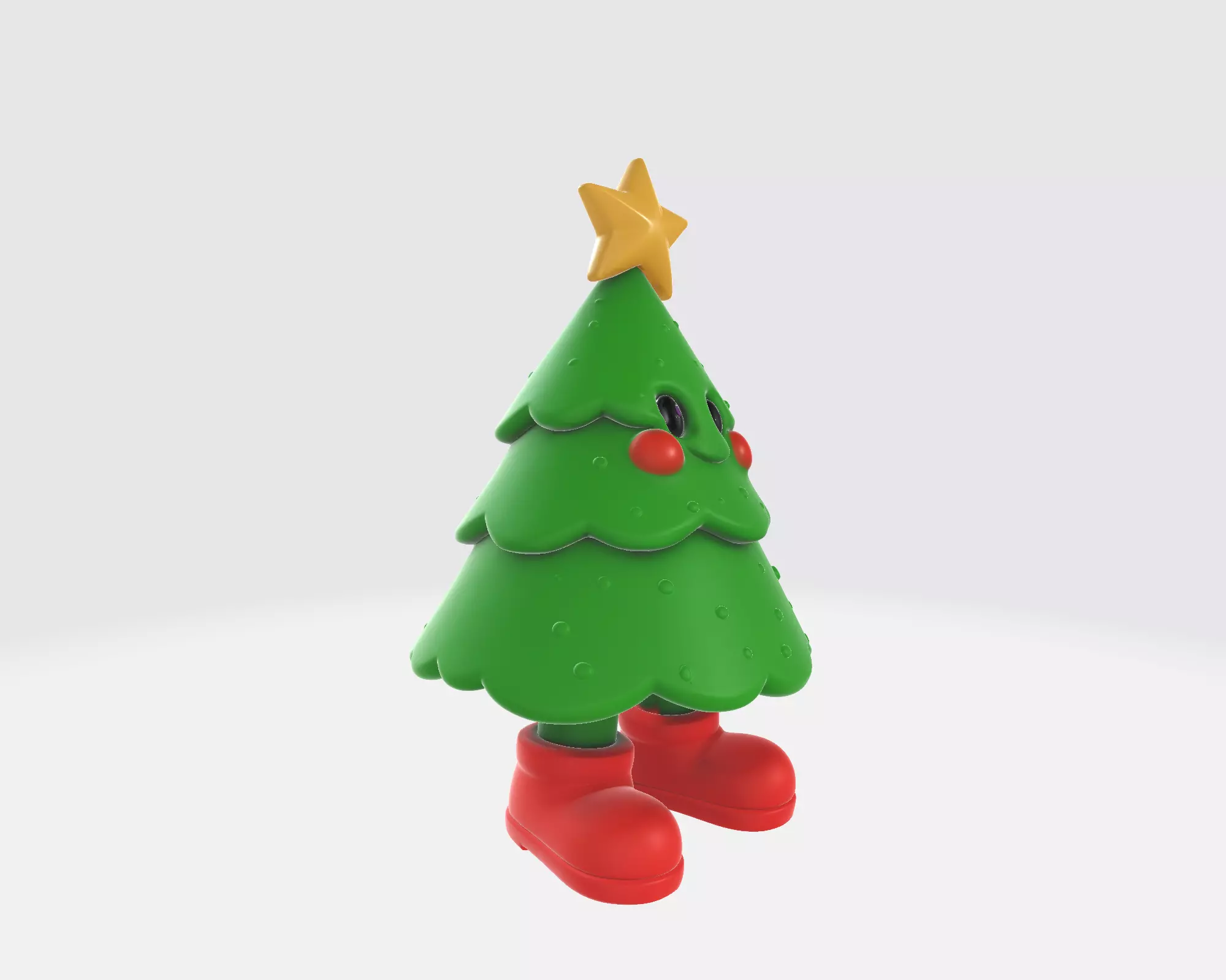 Cute Christmas Tree Character Figurine Festive Holiday 3D print model_8