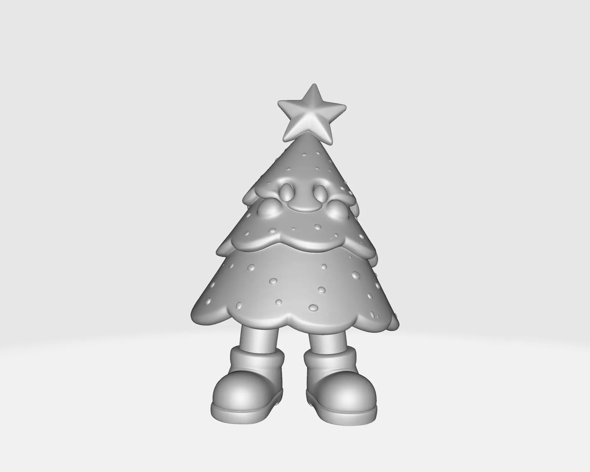 Cute Christmas Tree Character Figurine Festive Holiday 3D print model_1
