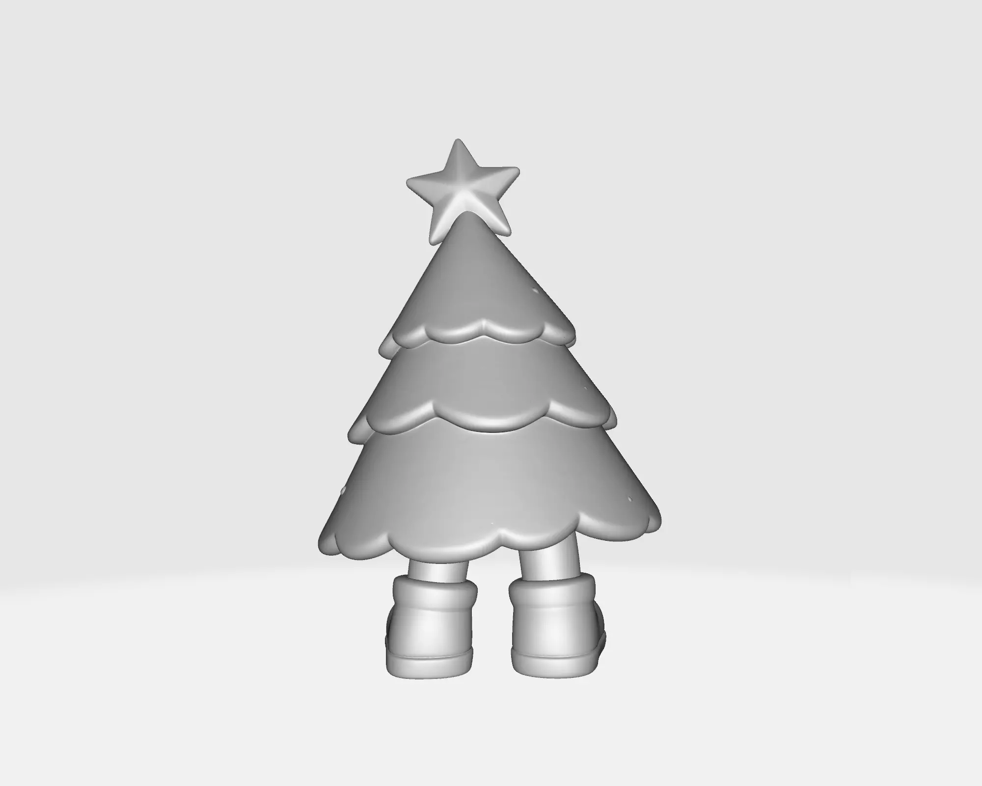 Cute Christmas Tree Character Figurine Festive Holiday 3D print model_4