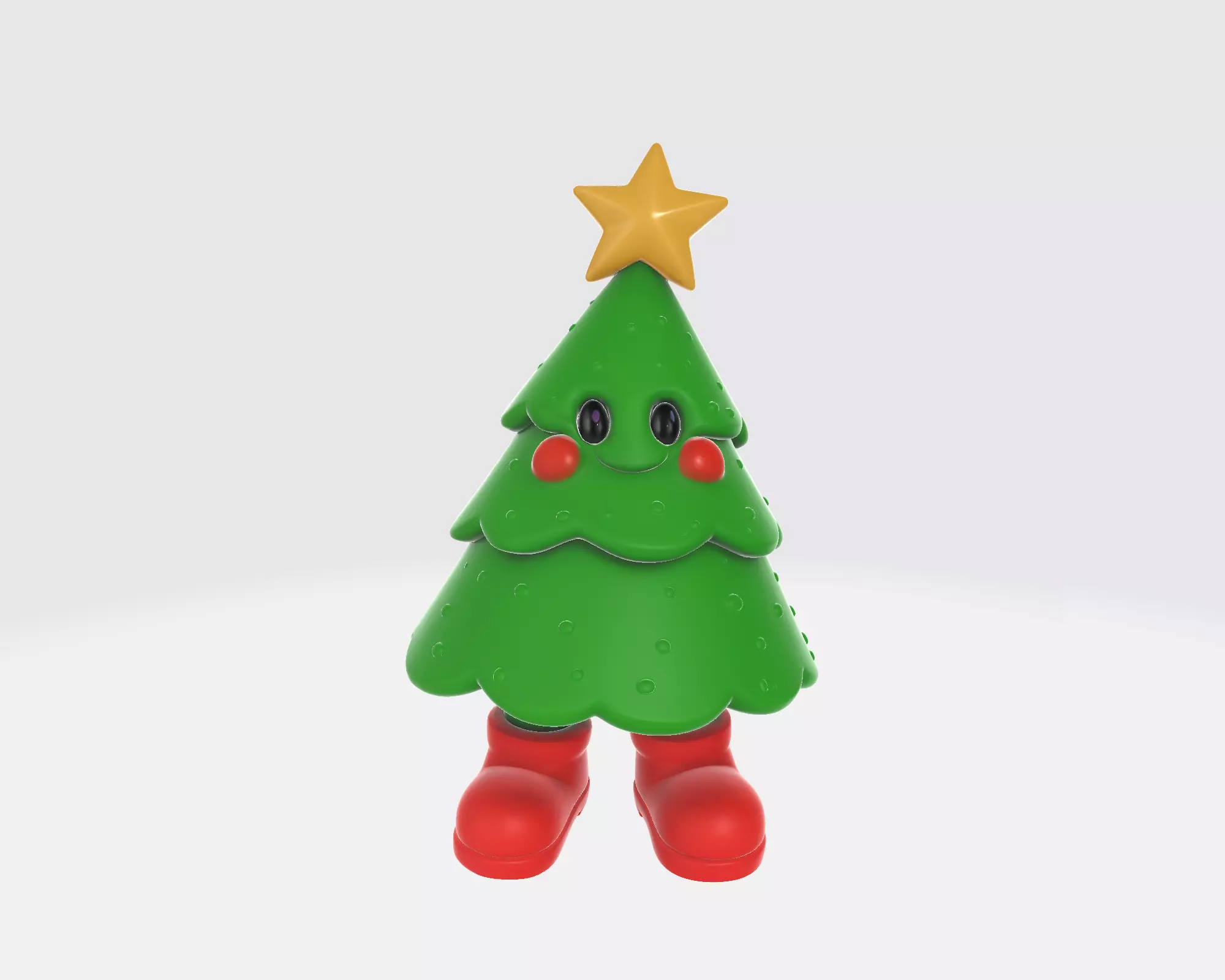Cute Christmas Tree Character Figurine Festive Holiday 3D print model_5