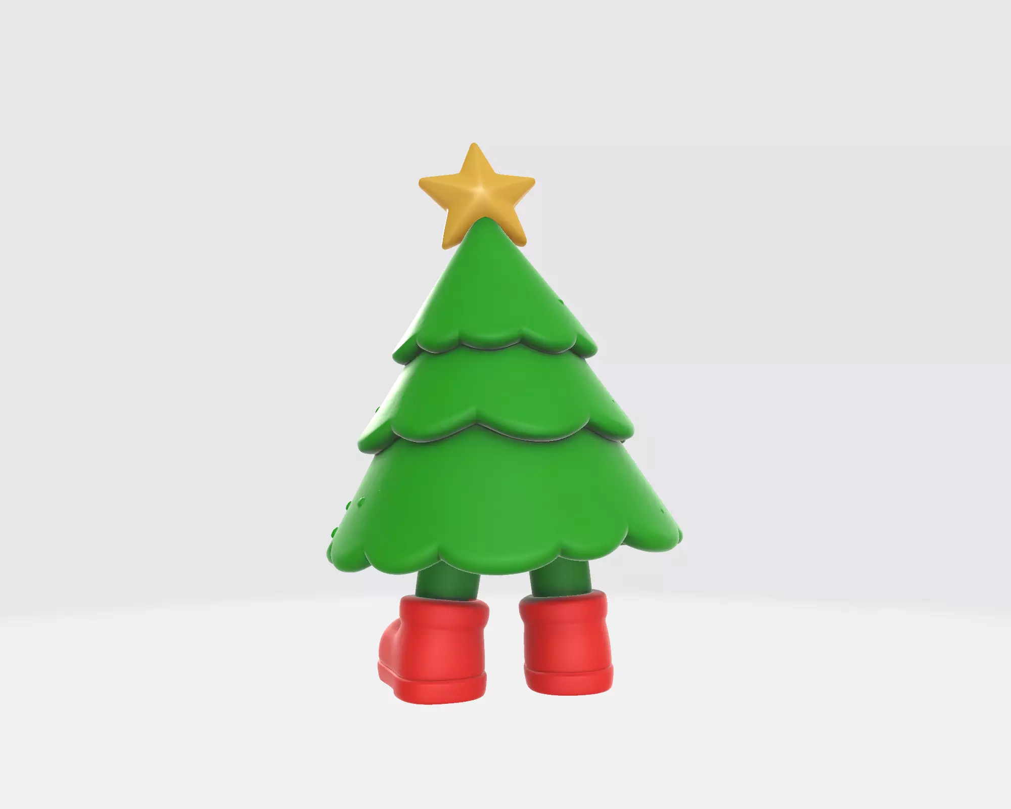 Cute Christmas Tree Character Figurine Festive Holiday 3D print model_7