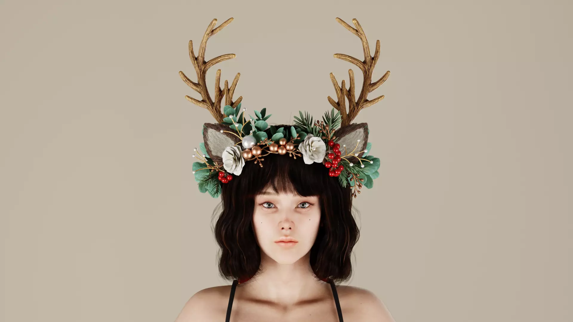 Reindeer headband 3D Model Collection_1