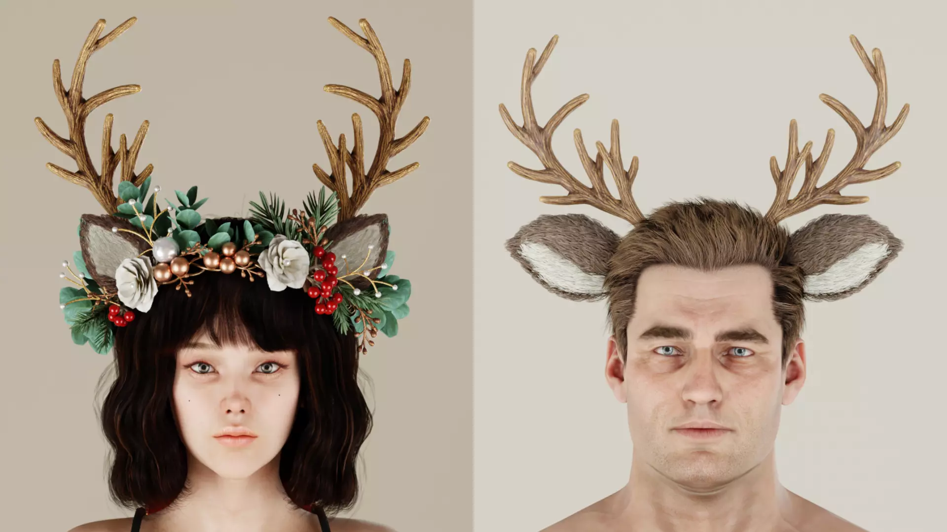 Reindeer headband 3D Model Collection_0