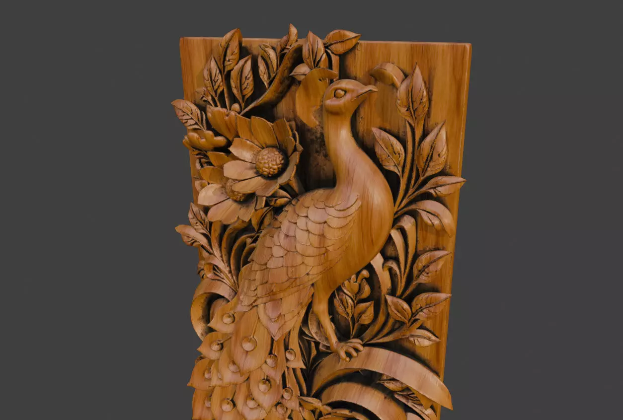 Ornamental Wooden Wall Art 3d print and game ready 3D model_5
