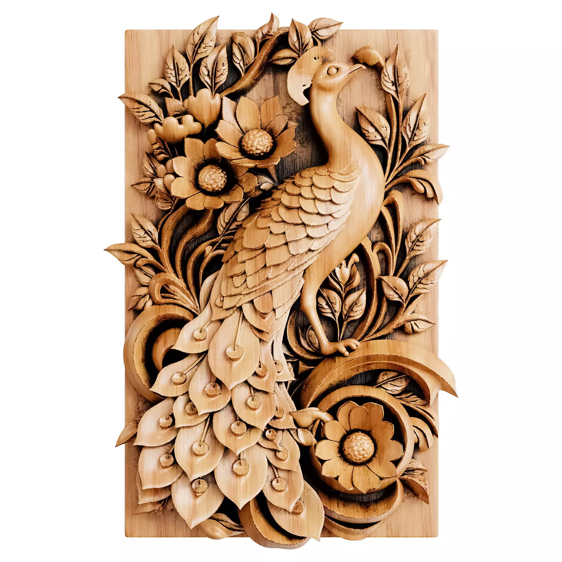 Ornamental Wooden Wall Art 3d print and game ready 3D model_1