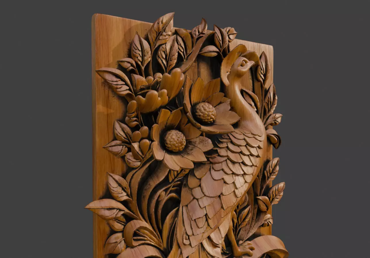 Ornamental Wooden Wall Art 3d print and game ready 3D model_6