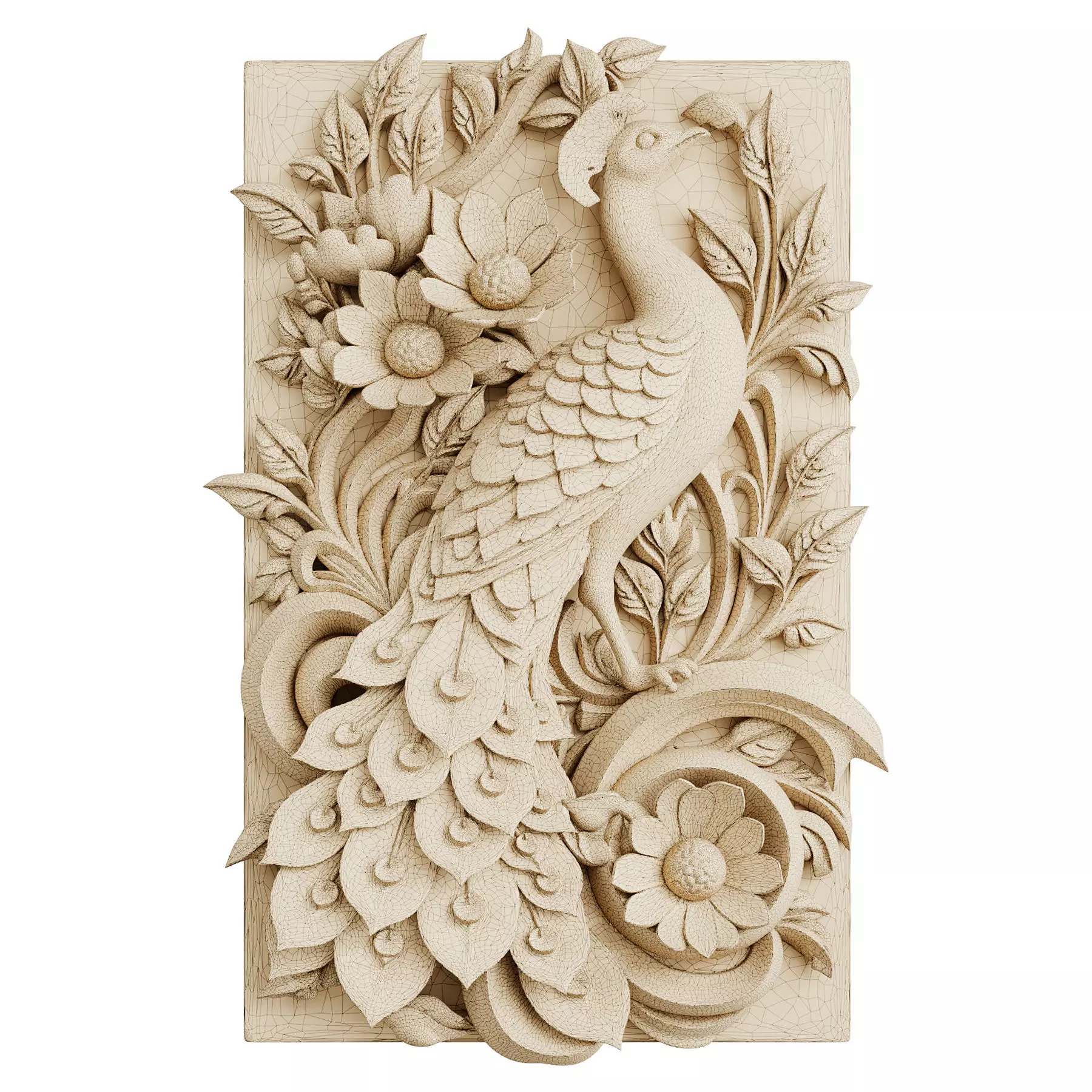 Ornamental Wooden Wall Art 3d print and game ready 3D model_2
