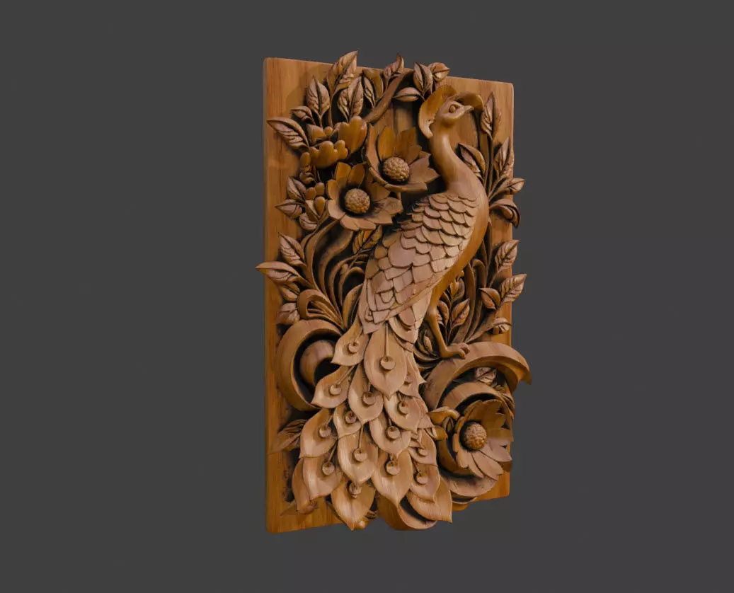 Ornamental Wooden Wall Art 3d print and game ready 3D model_3