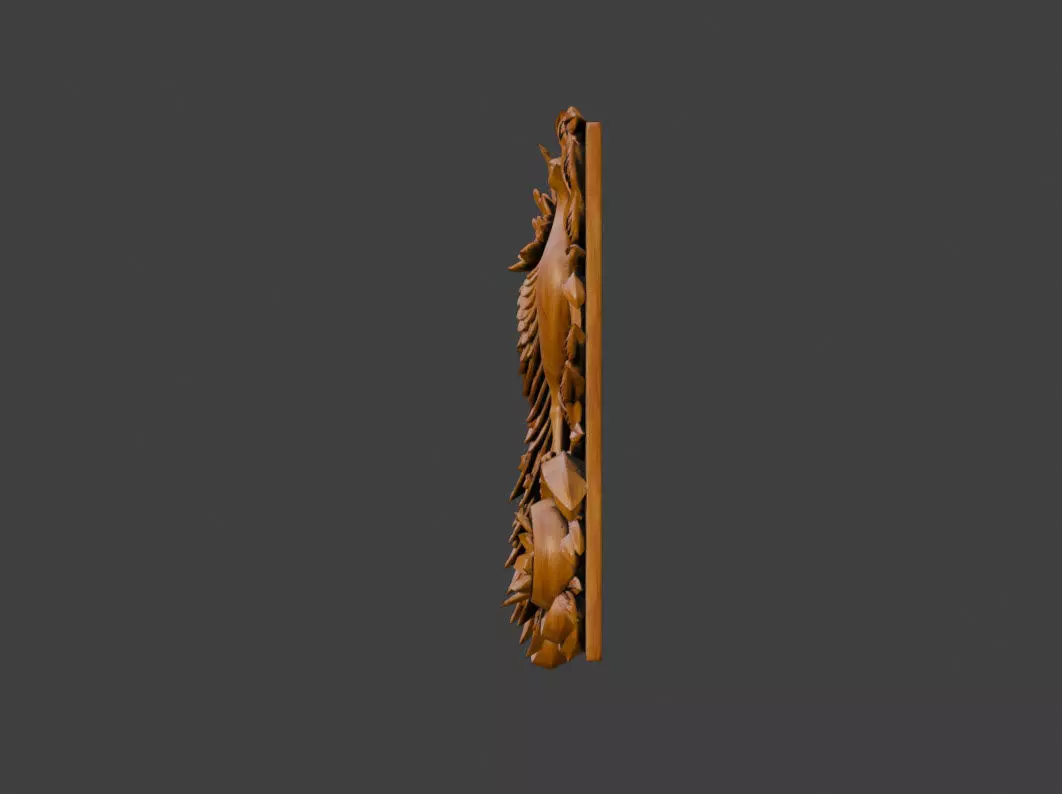 Ornamental Wooden Wall Art 3d print and game ready 3D model_4