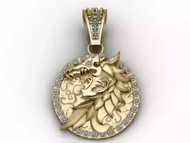 Golden Dragon Pendant 3D Printable Model