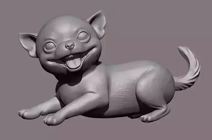 Baby chihuahua 100mm-pre supported resin printable 