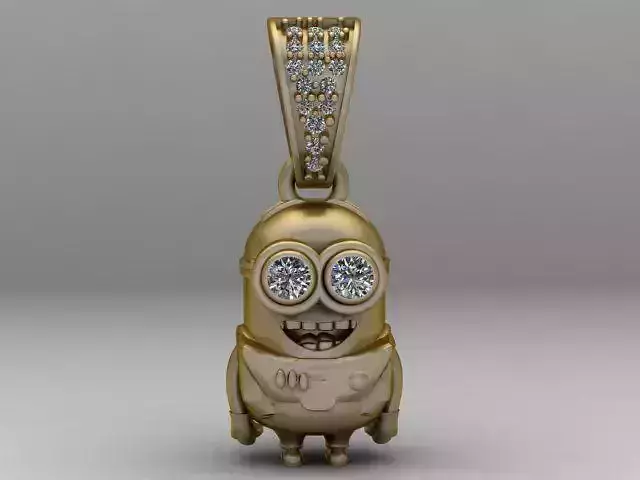Golden Cute Minion Pendant 3D Printable Model