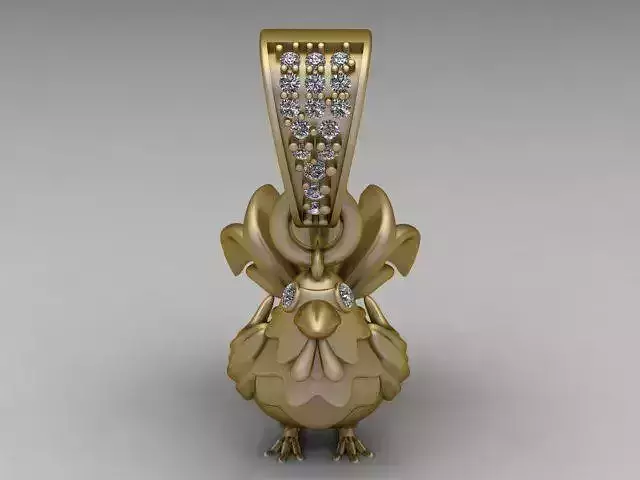 Golden Rooster Pendant 3D Printable Model