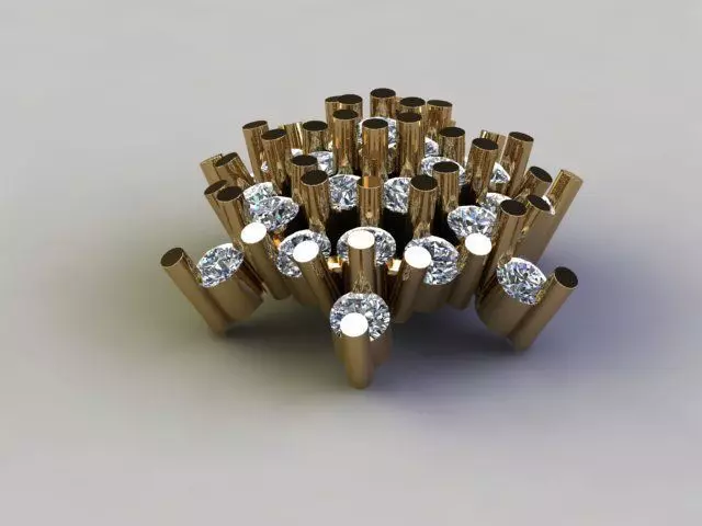 High Detail Diamond Cluster Nosepin Jewelry CAD STL OBJ Model 3D print model_3