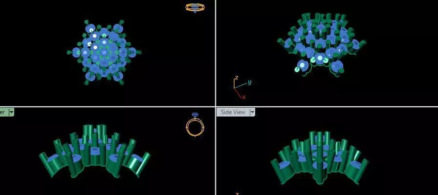 High Detail Diamond Cluster Nosepin Jewelry CAD STL OBJ Model 3D print model_13