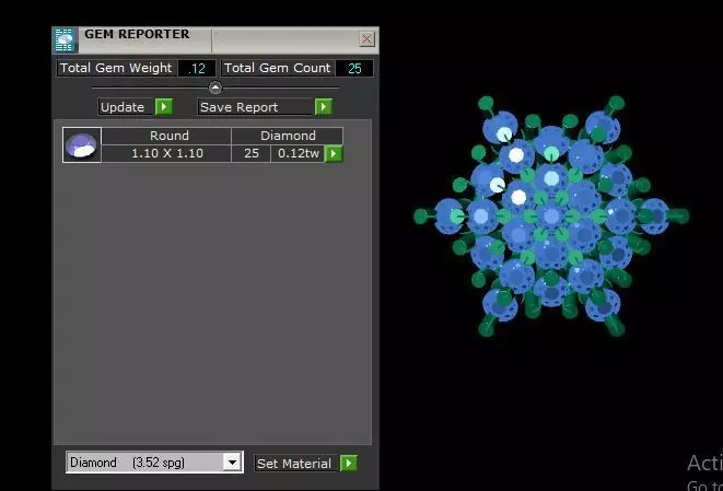 High Detail Diamond Cluster Nosepin Jewelry CAD STL OBJ Model 3D print model_15