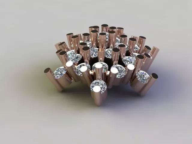 High Detail Diamond Cluster Nosepin Jewelry CAD STL OBJ Model 3D print model_5