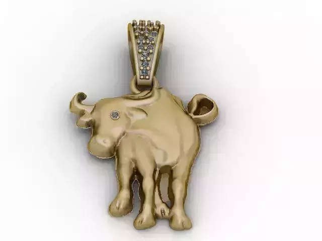 Golden Bull Pendant 3D Printable Model