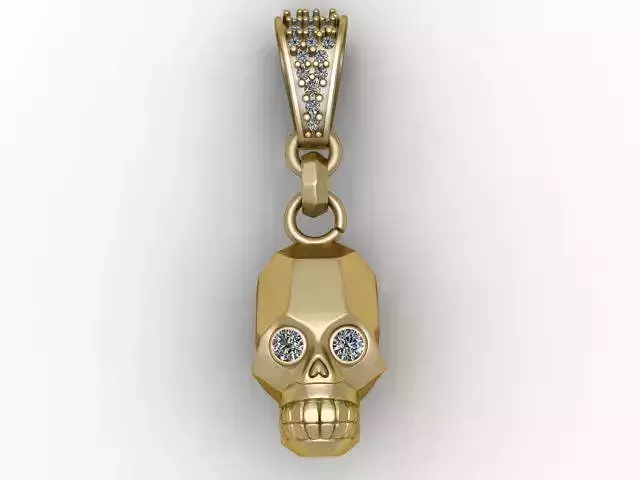 Golden Skull Face Pendant 3D Printable Model