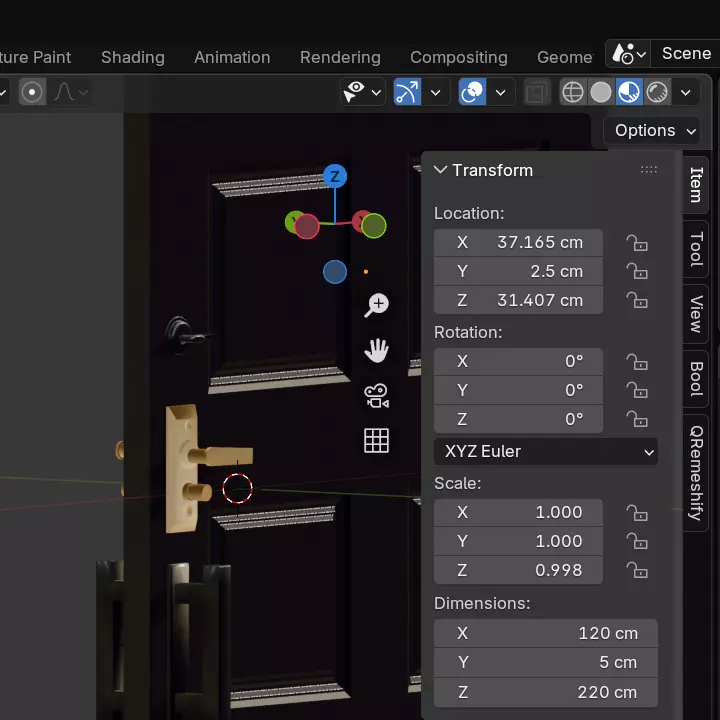 Classic Arched Doors Set PBR Materials Low-poly 3D model_2