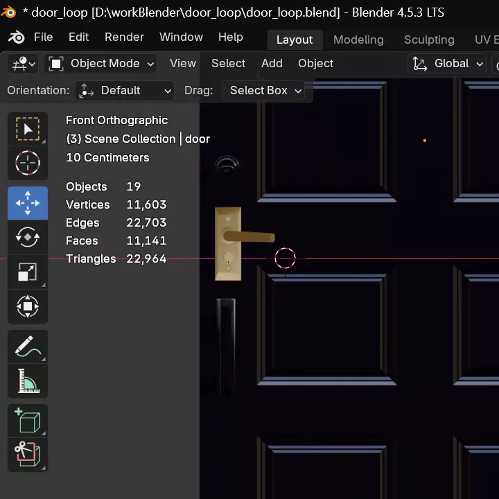 Classic Arched Doors Set PBR Materials Low-poly 3D model_3