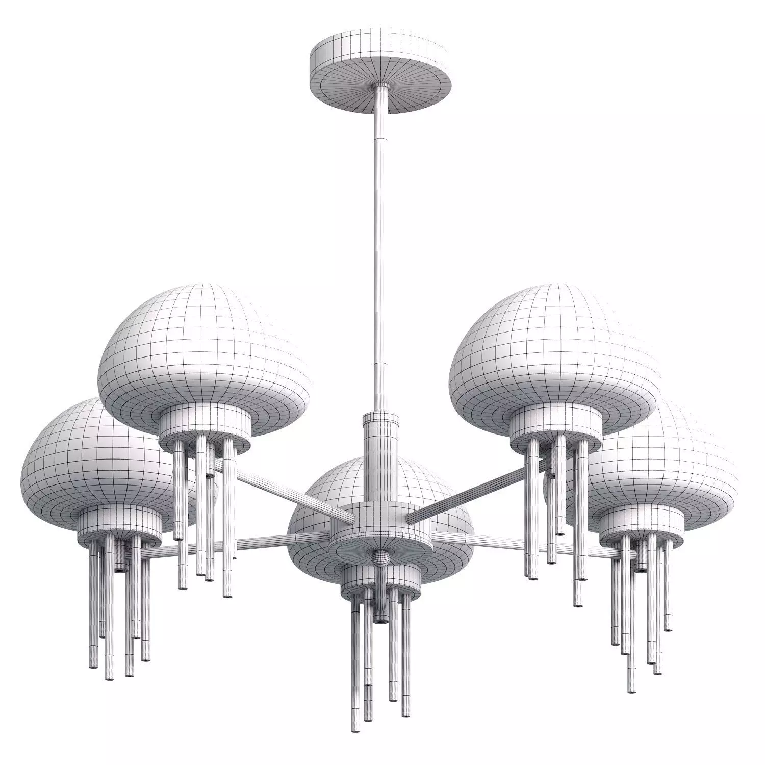 Ceiling chandelier on a rod Lussole GREENSBORO Low-poly 3D model_2