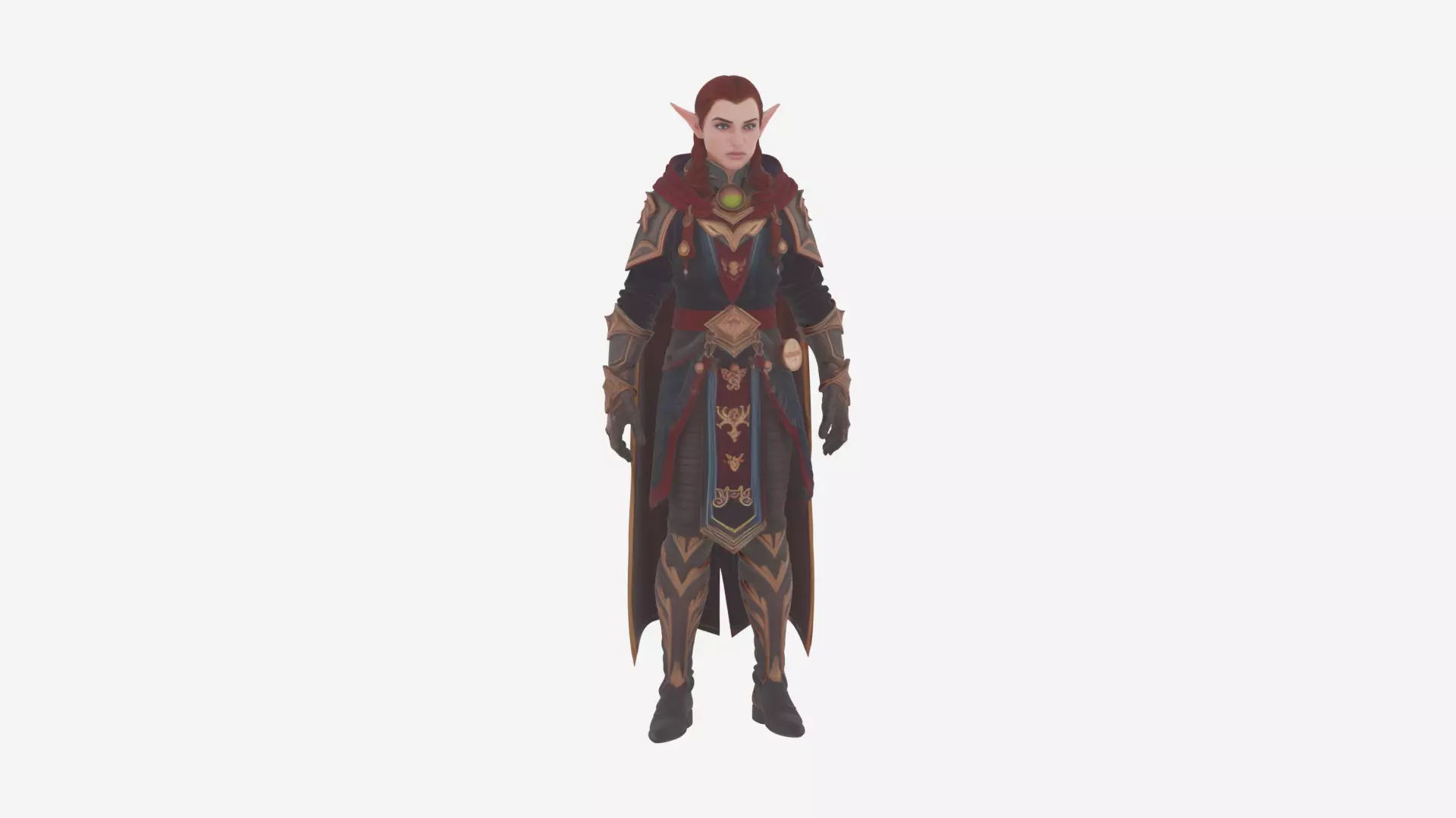 Highly Detailed Elegant Blood Elf Mage 3D Model World of  Style 3D model_2