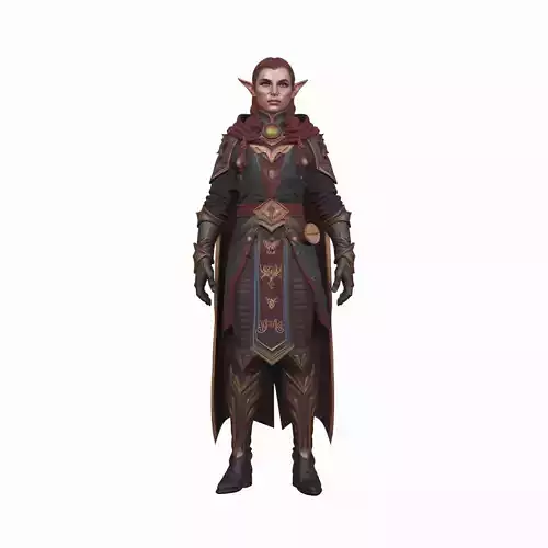 Highly Detailed Elegant Blood Elf Mage 3D Model World of  Style