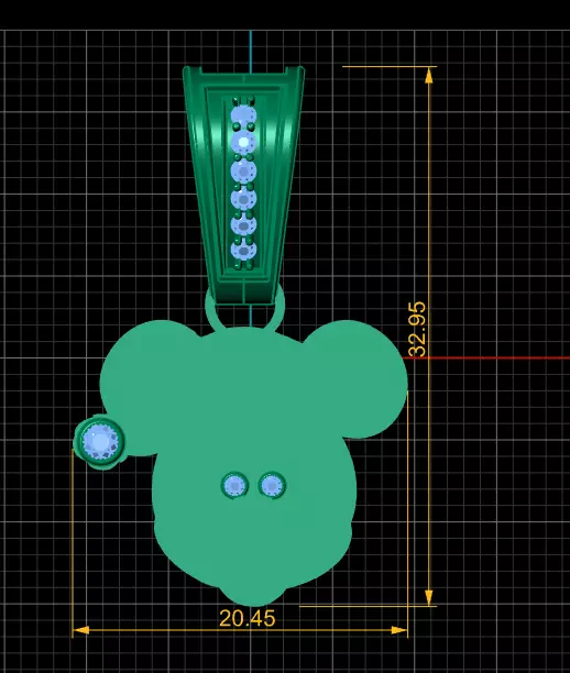 Golden Santa Mickey Mouse Pendant 3D Printable Model 3D print model_4