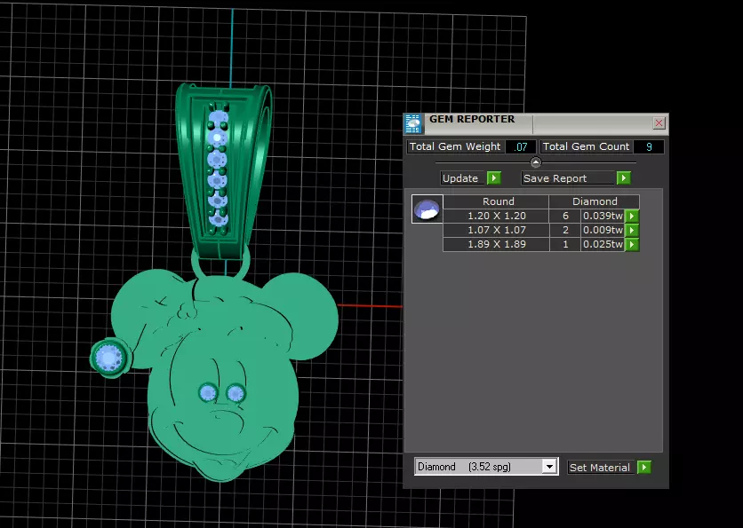 Golden Santa Mickey Mouse Pendant 3D Printable Model 3D print model_6